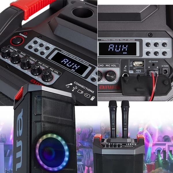 Bärbar högtalare - AIWA - 80W - Bluetooth - Handsfree - Batteritid 8h