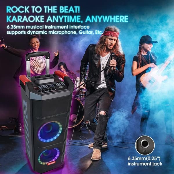 Bärbar högtalare - AIWA - 80W - Bluetooth - Handsfree - Batteritid 8h