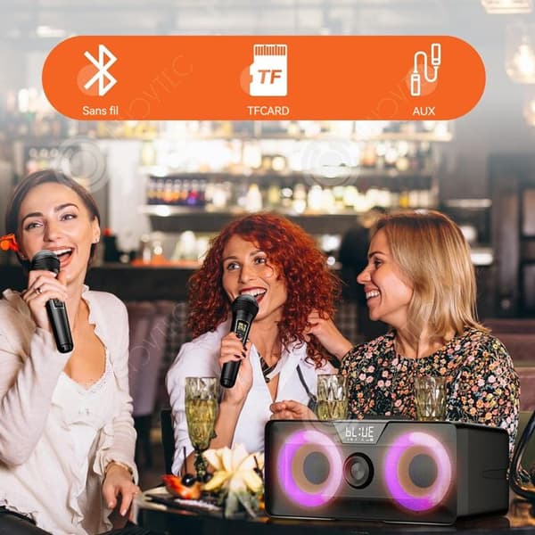 INN Trådlös mikrofon 2x10w högtalareffekt 32x18x19cm 7,4 v/2 000 mah batterispecifikationer karaokesystem