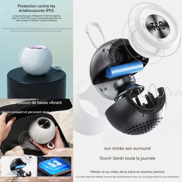INN Mini bluetooth högtalare 5.0 med LED 10 meters effektiv räckvidd bärbar bluetooth högtalare ansluten bluetooth högtalare b