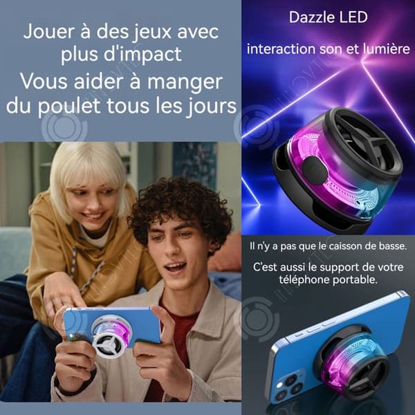 INN Bärbar bluetooth-högtalare 5,6x3,6cm 800mah IPX7 bluetooth 5,2 typ-c magnetisk högtalare med TWS-parning och RGB-ljus