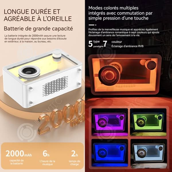 INN Transparent bluetooth högtalare med justerbart LED ljus stereo bluetooth högtalare sak kan placeras inuti