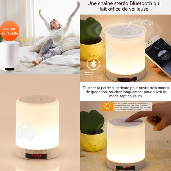INN Nattljus 3W bluetooth-anslutning sju hastighetsjustering bluetooth-högtalare nattlampa utanför barnomsorg laddning sänglampa