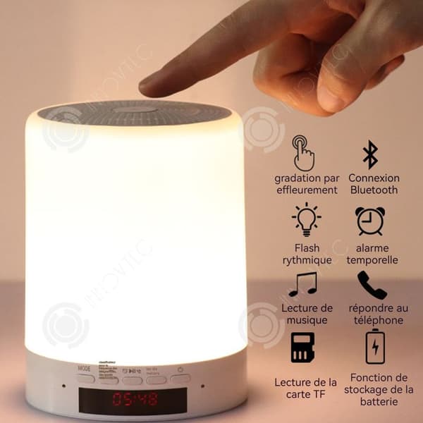 INN Nattljus 3W bluetooth-anslutning sju hastighetsjustering bluetooth-högtalare nattlampa utanför barnomsorg laddning sänglampa