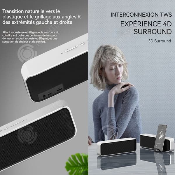 INN Bluetooth 5.0-högtalare Subwoofer DSP Bluetooth 5.0 High Power Volym TWS-högtalare utomhushögtalare
