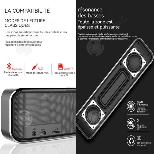 INN Bluetooth 5.0-högtalare Subwoofer DSP Bluetooth 5.0 High Power Volym TWS-högtalare utomhushögtalare