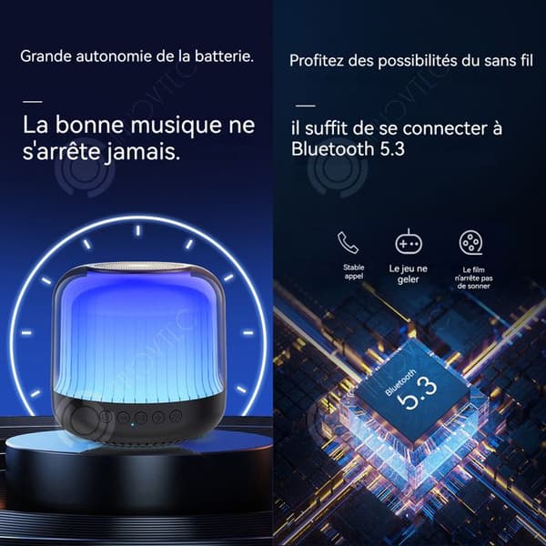 INN Bluetooth Speaker Mini Desktop Subwoofer med Ambient Light Speaker Gift Färgglada ljuseffekter