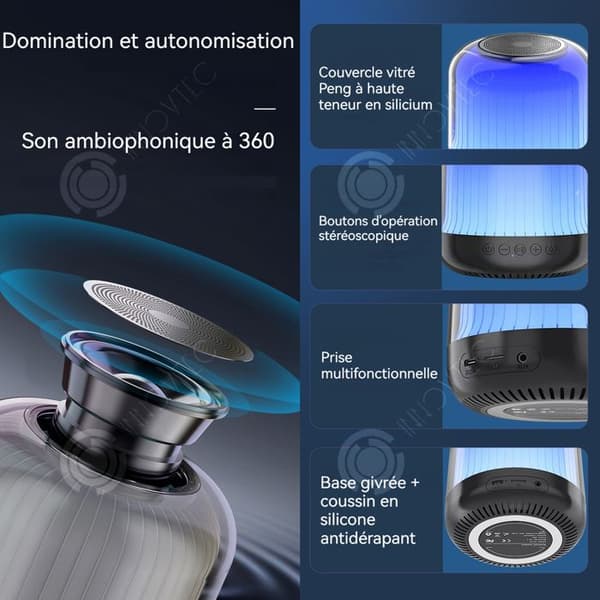 INN Bluetooth Speaker Mini Desktop Subwoofer med Ambient Light Speaker Gift Färgglada ljuseffekter