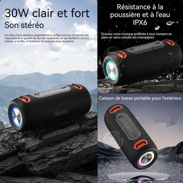 INN Multifunktion trådlös Bluetooth-högtalare High Definition Ljudkvalitet Vattentät bärbar utomhussubwoofer