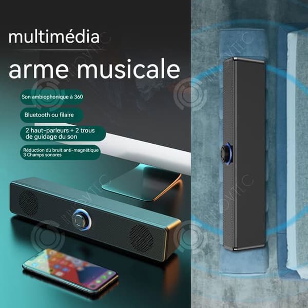 INN Bluetooth-högtalare med kraftfull bas Uppladdningsbar Vattentät Dammtät Svart Bärbar Stereo Trådlös Bluetooth-högtalare