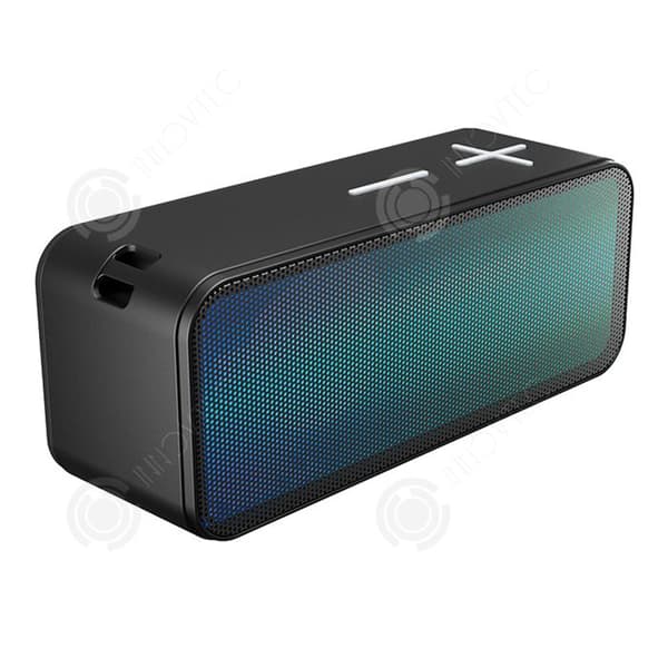 INN Trådlös bluetooth-högtalare svart stereo med LED-ljus kraftfull bas bluetooth-högtalare dammtät bluetooth 5.3