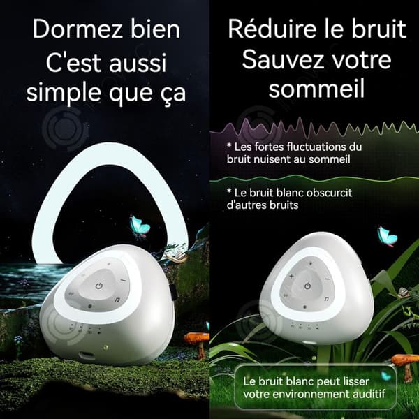 INN Bluetooth-högtalare 1500mAh mini bluetooth sömnassistent med vitt brus 8 ljusfärger 10 lägen för vitt brus