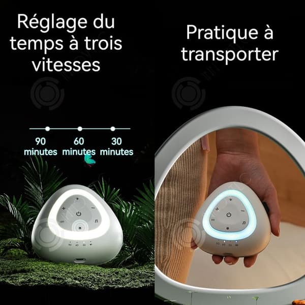 INN Bluetooth-högtalare 1500mAh mini bluetooth sömnassistent med vitt brus 8 ljusfärger 10 lägen för vitt brus