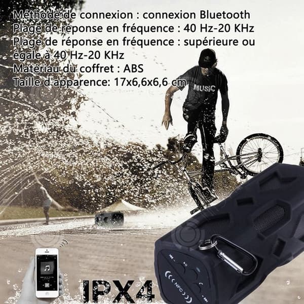 INN Bärbar och lätt Bluetooth-högtalare IPX4 vattentät och dammtät trådlös med NFC-funktion med kraftfull anti-chockbas