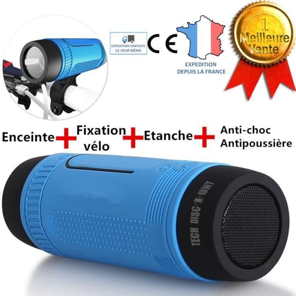 TD® Bluetooth-högtalare LED-lampa bärbar multifunktion vattentät kraftfulla trådlösa högtalare för cykel Sport USB fm SD-kort