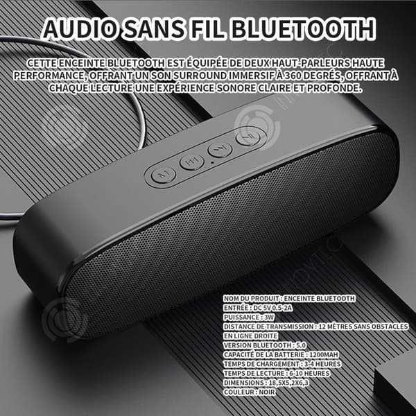 INN Bluetooth-högtalare 5v full-range dubbel högtalare 3w obehindrat 12m linjärt överföringsavstånd bluetooth 5.0 ljud 18.5x5.2x6.3c