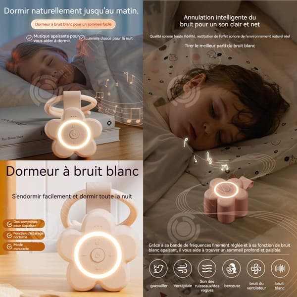 INN Flower white noise maskin med 20-ljuds nattljus Bokhylla högtalare Bokhylla högtalare Med relaxation suspension loop