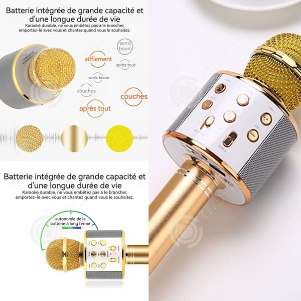 INN Karaokemikrofon för barn 1800mAh trådlös karaokemikrofon USB bluetooth mikrofon trådlös mikrofon Ta med egna högtalare