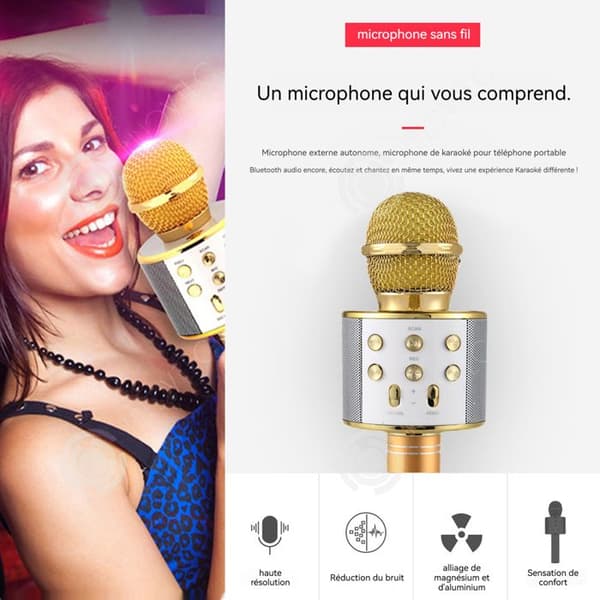 INN Karaokemikrofon för barn 1800mAh trådlös karaokemikrofon USB bluetooth mikrofon trådlös mikrofon Ta med egna högtalare