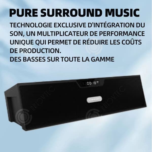 INN Bluetooth-högtalare intelligent trådlös bluetooth-högtalare 1500mah litiumbatteri usb 10m 100hz-20khz 240 x 55 x 61mm svart
