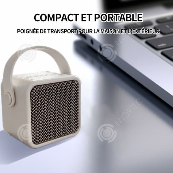 INN Bluetooth 5.2 högtalare kraftfull bas brett ljudfältsstöd för USB-minnen insättbart minneskort beige