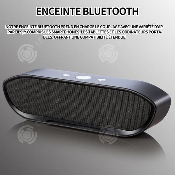 INN Bluetooth-högtalare dubbla interna magnetiska högtalare 2.0ch 6w överföringsavstånd 10m 60Hz-20KHz 215x45x58mm Svart