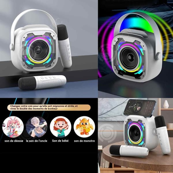 INN Bluetooth Speaker 5.3 Colorful Ambient Lighting Effects Håller mobiltelefon Surround Sound Megafon Kraftfull högtalare