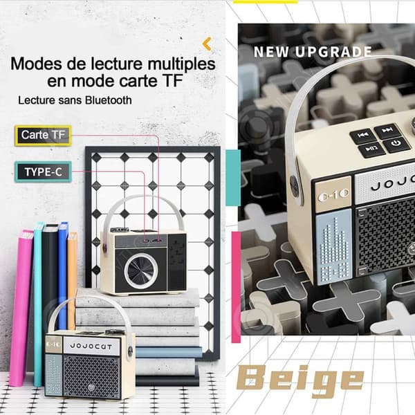 INN Bluetooth-högtalare 800 mAh 10,6x5,4x8,4 cm liten bärbar högtalare med 5 W högtalare bluetoot-högtalare för utomhusbruk hemma