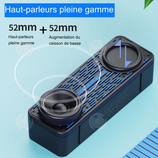 INN Bluetooth-högtalare 1200mah bluetooth 5.0 vattentät bluetooth-anslutning handsfree-samtal TWS seriell anslutning bärbar högtalare
