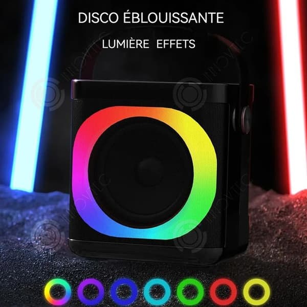 INN Bluetooth-högtalare 100hz-20khz kraftfull bärbar trådlös bluetooth-högtalare med två mikrofoner cd/cass-spelare