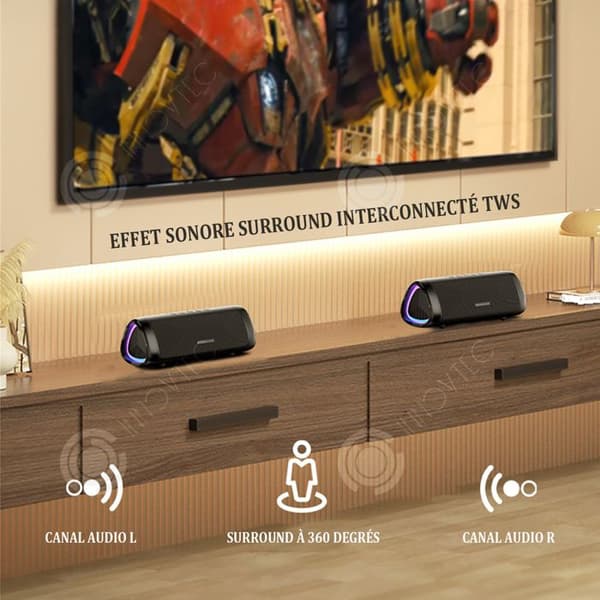 INN Bluetooth-högtalare 20W 2500mAh utomhuskort Subwoofer Motion-högtalare Hi-Res trådlös Bluetooth-högtalare
