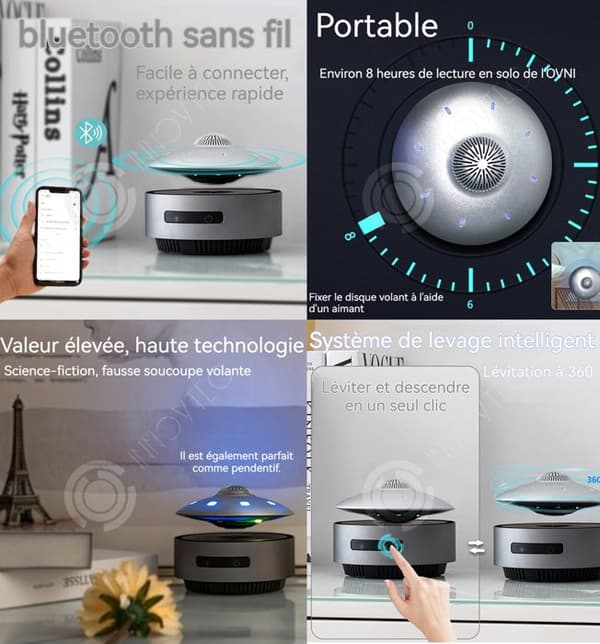 INN Bärbar bluetooth-högtalare automatisk lyftande magnetisk levitation känsla av lyx hemmabruk bluetooth-högtalare LED