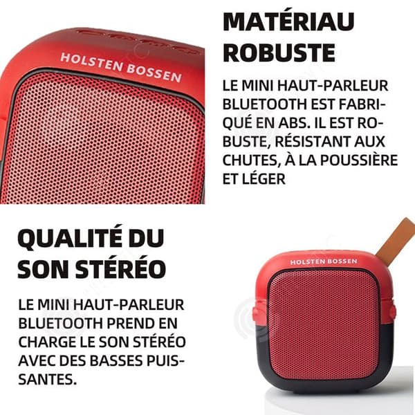 INN Bluetooth 5.0-högtalare Stereoljudkvalitet Basspänning Extern roterbar musikuppspelning 5 timmars batteritid Röd