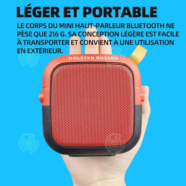 INN Bluetooth 5.0-högtalare Stereoljudkvalitet Basspänning Extern roterbar musikuppspelning 5 timmars batteritid Röd