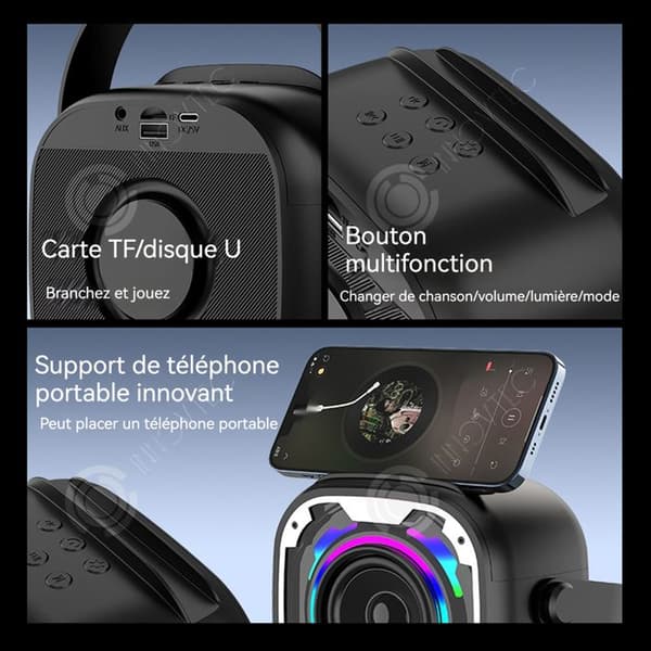 INN Bluetooth-högtalare 5.3 stor kapacitet batteri 52 mm högtalare 360 surroundljud megafon bärbar bluetooth trådlös