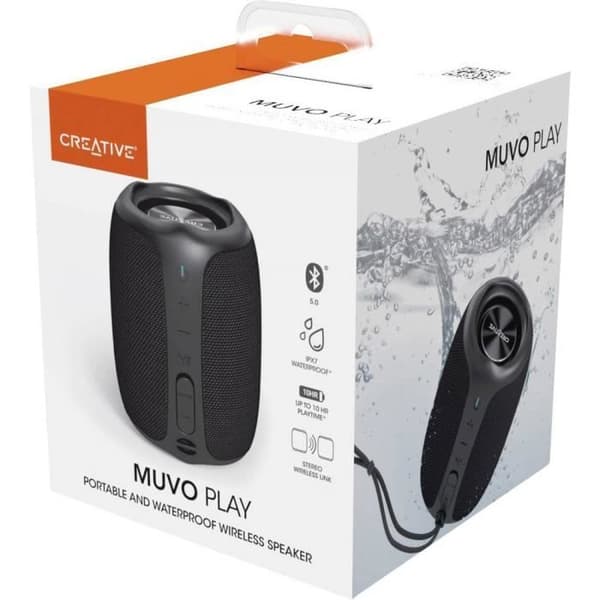 Bluetooth-högtalare - KREATIV - MuVo Play - Vattentät - 10 timmars batteritid - Svart
