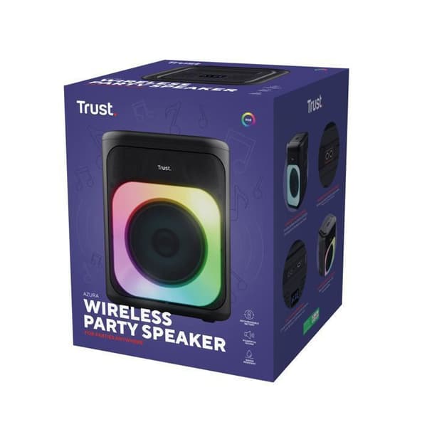 Trust Azura Bluetooth Högtalare 100W, Trådlös LED RGB, IPX4 Högtalare Batteri 11 Timmar Mikrofon Karaoke