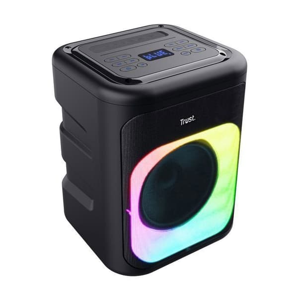 Trust Azura Bluetooth Högtalare 100W, Trådlös LED RGB, IPX4 Högtalare Batteri 11 Timmar Mikrofon Karaoke Svart