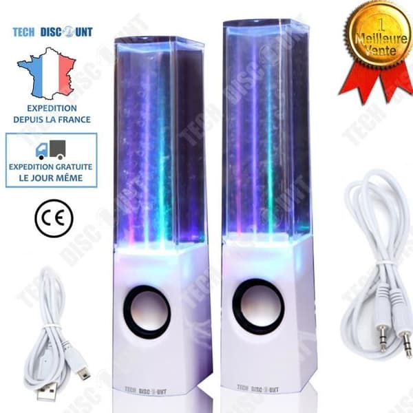 Bluetooth-högtalare TD® - Färgglad bärbar högtalare - Vattentålig - 3D-ljud - Lysande LED-lampor