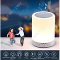 Miniatyrbild 2 av 4: Bärbar Bluetooth-högtalare med belysning, trådlös bilar, vit stämningslampa, telefondekoration