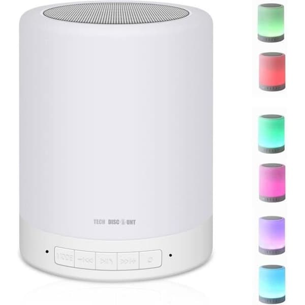 Bärbar Bluetooth-högtalare med belysning, trådlös bilar, vit stämningslampa, telefondekoration