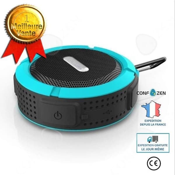 CONFO® 6 vattentät sugkopp trådlöst Bluetooth-ljudkort liten bärbar utomhushögtalare ring liten högtalare
