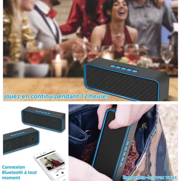 I® Bärbar trådlös Bluetooth-högtalare, Subway Bluetooth Box Bärbar högtalare för PC, Mobiltelefon/Multi-Media Card S