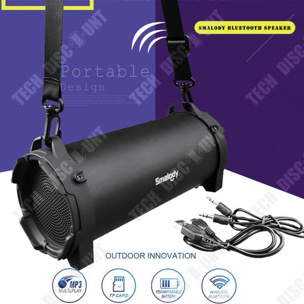 TD Bluetooth 5.0-högtalare 1500mAh Bas Portable Lanyard Vattentät design Lång standby-ljuseffekt med sju färger