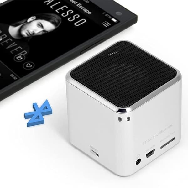 TD® MUSICMAN MINI SOUNDSTATION Bärbar minihögtalare med inbyggd MP3-spelare, USB-port och Micro SD-kortplats upp till 32 GB - Silver