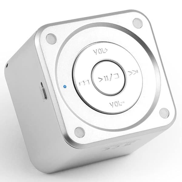 TD® MUSICMAN MINI SOUNDSTATION Bärbar minihögtalare med inbyggd MP3-spelare, USB-port och Micro SD-kortplats upp till 32 GB - Silver