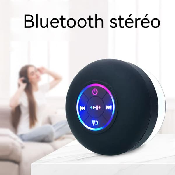 TD® Mini bluetooth-högtalare, badrumssugkoppshögtalare vattentät violett trådlös handsfree
