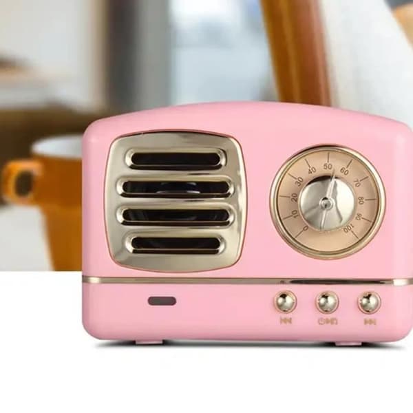 LCC® Mini Vintage Bluetooth V4.1 Högtalare Trådlös Bärbar Hifi Stereo Akustisk Högtalare - Rosa