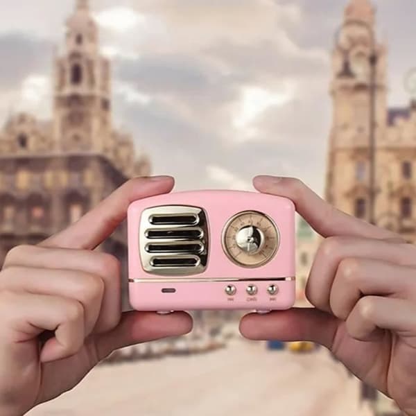 LCC® Mini Vintage Bluetooth V4.1 Högtalare Trådlös Bärbar Hifi Stereo Akustisk Högtalare - Rosa