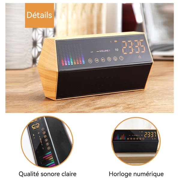 TD® Dubbel högtalare 2600mAH Trådlös Bluetooth-högtalare FM-radio Stöd för Bluetooth musikhögtalare Träfärg
